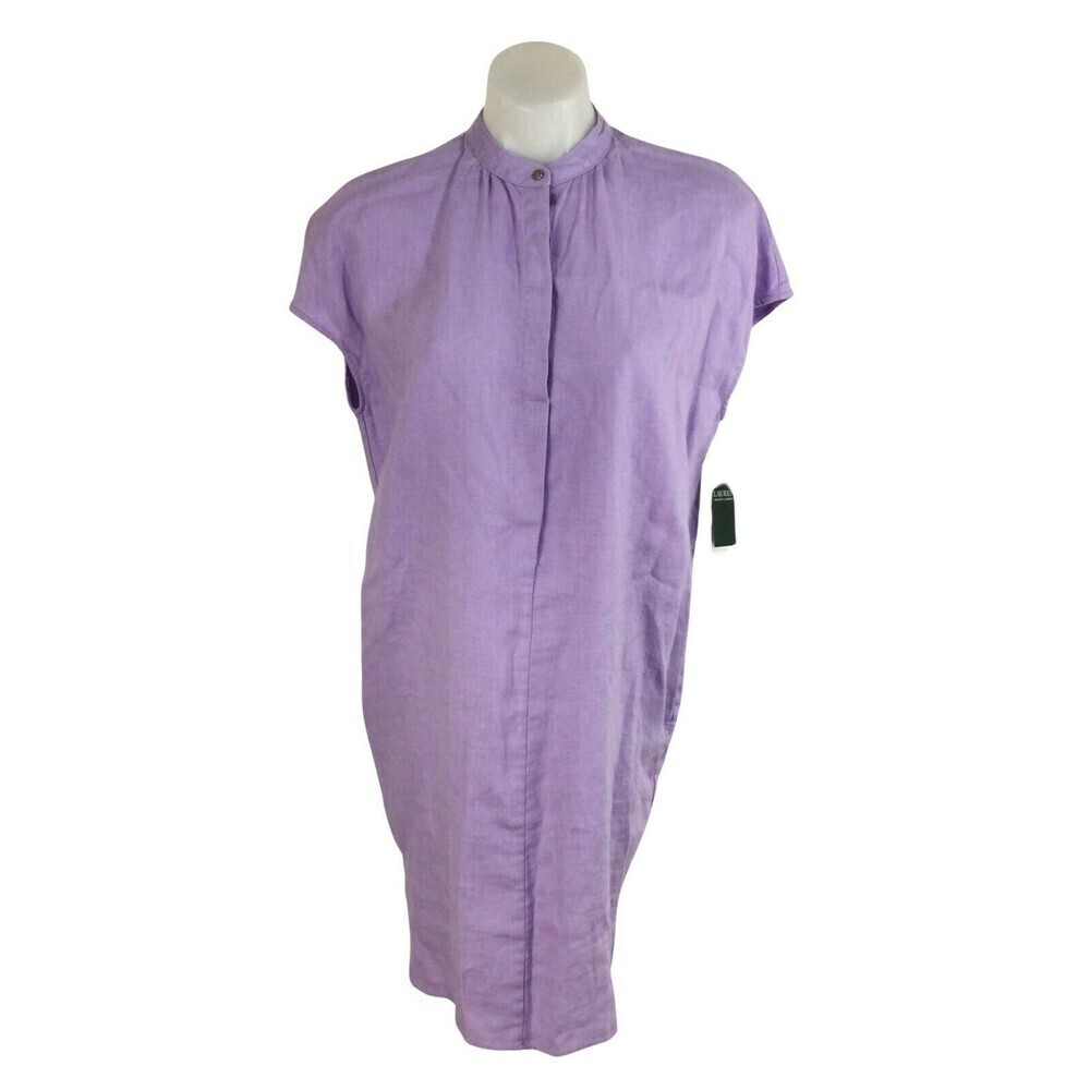 Lauren Ralph Lauren Lilac Breeze Linen Short Sleeve Shift Dress Womens Sz 4 NWT